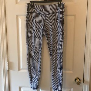 Navy and white workout leggings